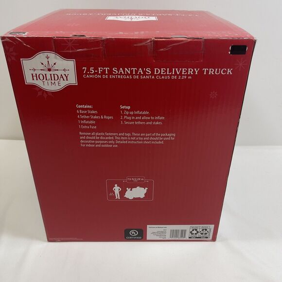 Santa's Delivery Truck Squirl & Sack 7.5 Foot Air blown Inflatables Holiday Time - Picture 10 of 11